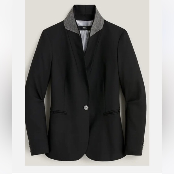 J Crew Parke Blazer in Wool Flannel Black Size 6 - Picture 2 of 12